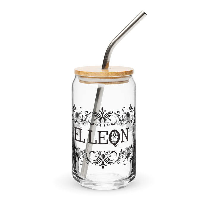 El León Exclusive Art Piece Can-Shaped Glass Home Office Work Mexican Spanish Pride Gift Cup One-Of-A-Kind Calligraphy Glass | E6