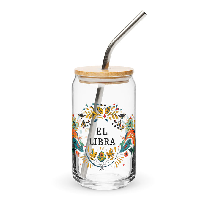 El Libra Exclusive Art Piece Can-Shaped Glass Home Office Work Mexican Spanish Pride Gift Cup One-Of-A-Kind Calligraphy Glass | E2