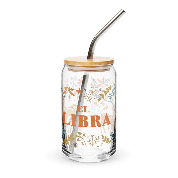 El Libra Exclusive Art Piece Can-Shaped Glass Home Office Work Mexican Spanish Pride Gift Cup One-Of-A-Kind Calligraphy Glass | E3