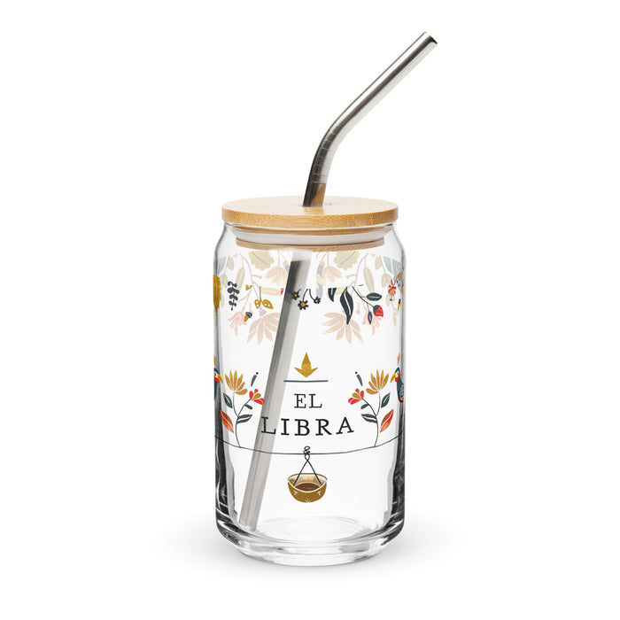 El Libra Exclusive Art Piece Can-Shaped Glass Home Office Work Mexican Spanish Pride Gift Cup One-Of-A-Kind Calligraphy Glass | E4