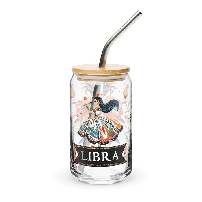 El Libra Exclusive Art Piece Can-Shaped Glass Home Office Work Mexican Spanish Pride Gift Cup One-Of-A-Kind Calligraphy Glass | E10