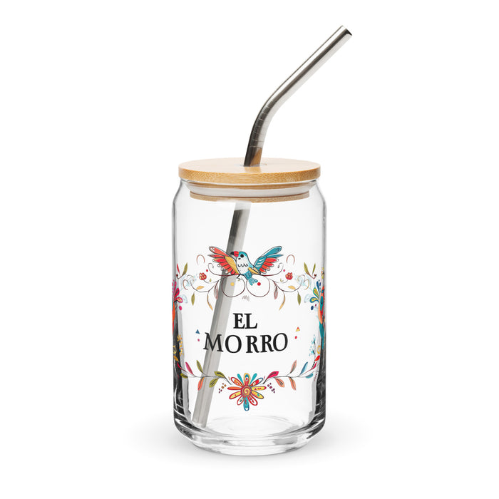 El Morro Exclusive Art Piece Can-Shaped Glass Home Office Work Mexican Spanish Pride Gift Cup One-Of-A-Kind Calligraphy Glass | E1