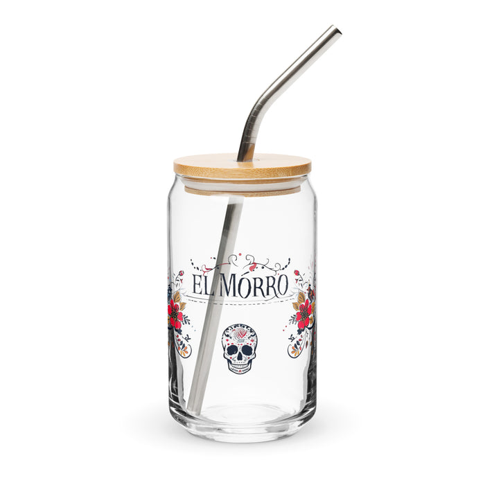 El Morro Exclusive Art Piece Can-Shaped Glass Home Office Work Mexican Spanish Pride Gift Cup One-Of-A-Kind Calligraphy Glass | E4