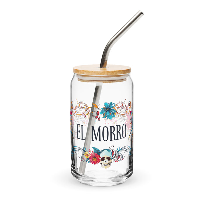 El Morro Exclusive Art Piece Can-Shaped Glass Home Office Work Mexican Spanish Pride Gift Cup One-Of-A-Kind Calligraphy Glass | E6