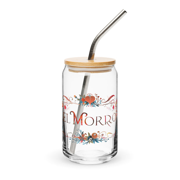 El Morro Exclusive Art Piece Can-Shaped Glass Home Office Work Mexican Spanish Pride Gift Cup One-Of-A-Kind Calligraphy Glass | E8