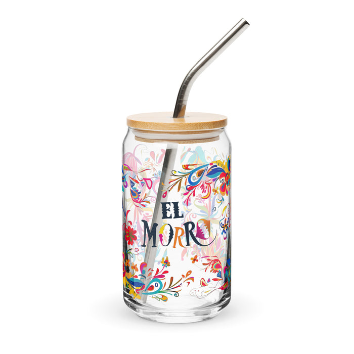 El Morro Exclusive Art Piece Can-Shaped Glass Home Office Work Mexican Spanish Pride Gift Cup One-Of-A-Kind Calligraphy Glass | E11