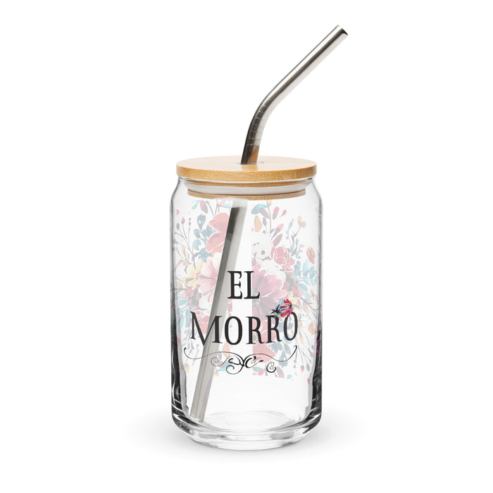 El Morro Exclusive Art Piece Can-Shaped Glass Home Office Work Mexican Spanish Pride Gift Cup One-Of-A-Kind Calligraphy Glass | E12