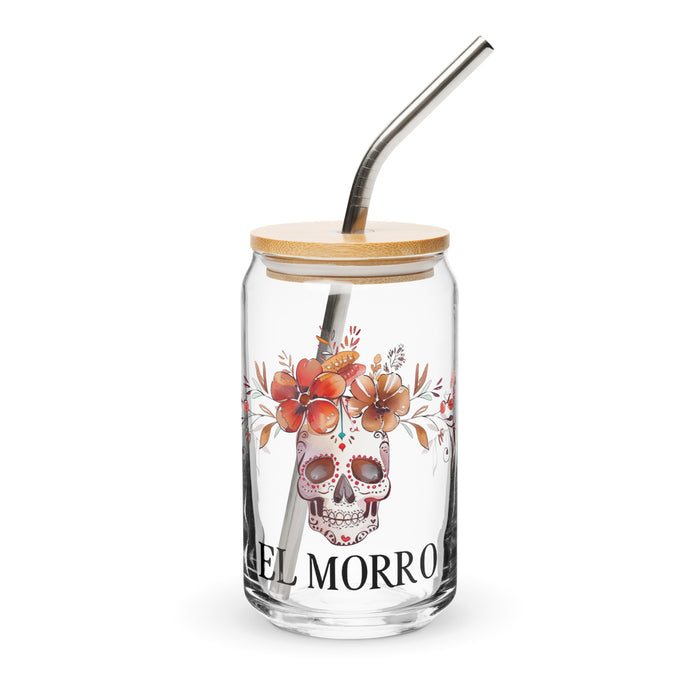 El Morro Pièce d'art exclusive en verre en forme de canette Bureau à domicile Travail Tasse cadeau de fierté espagnole mexicaine Verre de calligraphie unique en son genre | E13