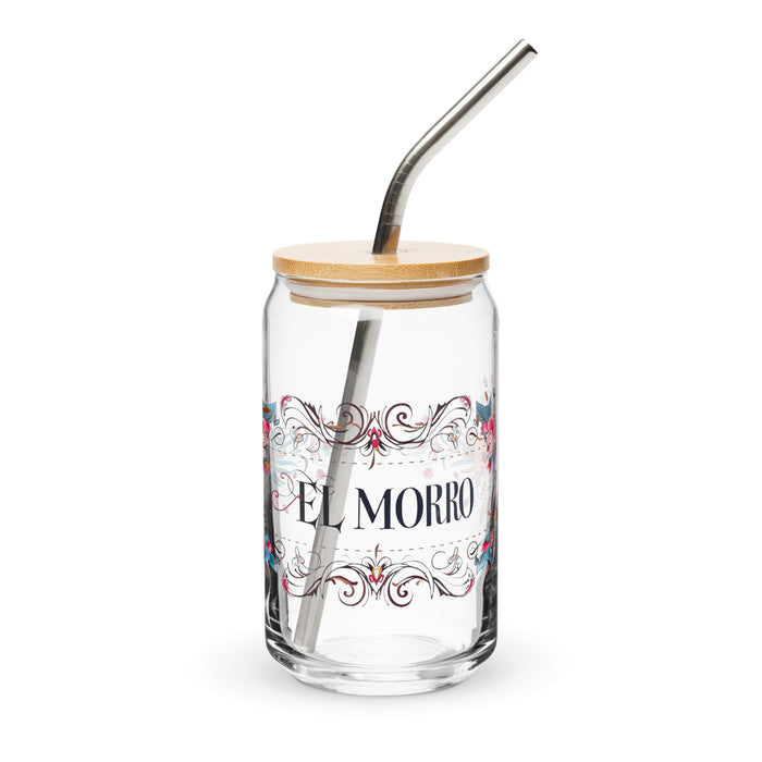 El Morro Exclusive Art Piece Can-Shaped Glass Home Office Work Mexican Spanish Pride Gift Cup One-Of-A-Kind Calligraphy Glass | E16