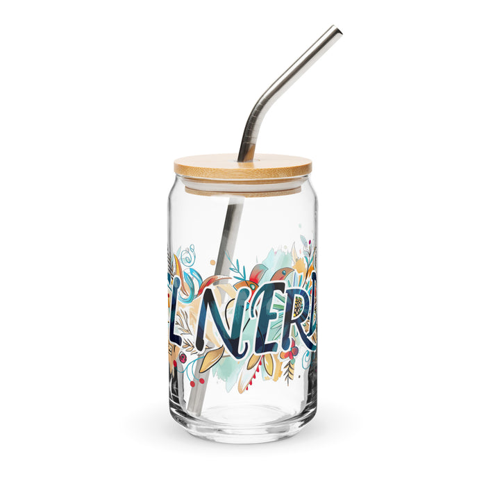 El Nerd Exclusive Art Piece Can-Shaped Glass Home Office Work Mexican Spanish Pride Gift Cup One-Of-A-Kind Calligraphy Glass | E3