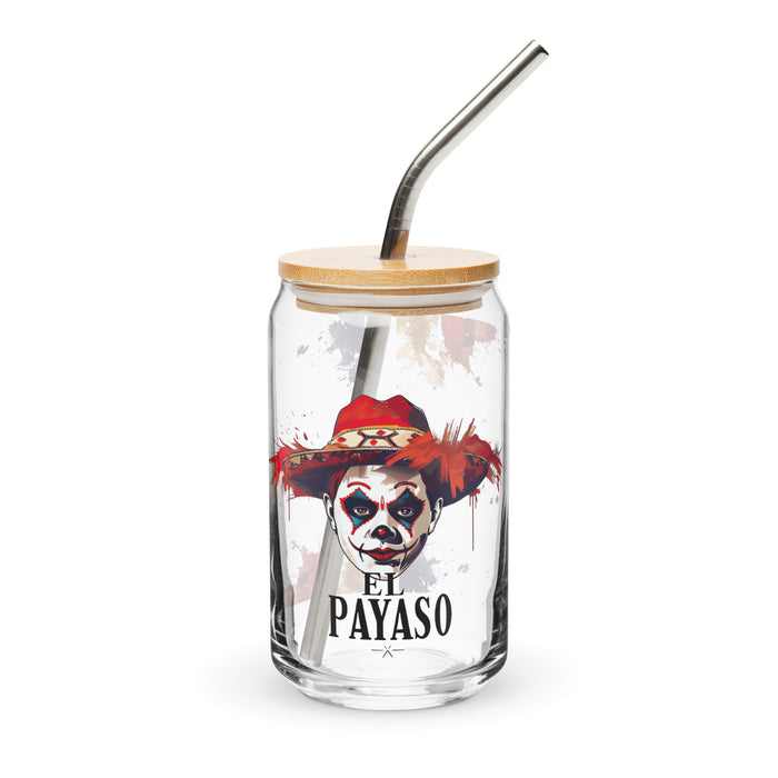 El Payaso Exclusive Art Piece Can-Shaped Glass Home Office Work Mexican Spanish Pride Gift Cup One-Of-A-Kind Calligraphy Glass | E14