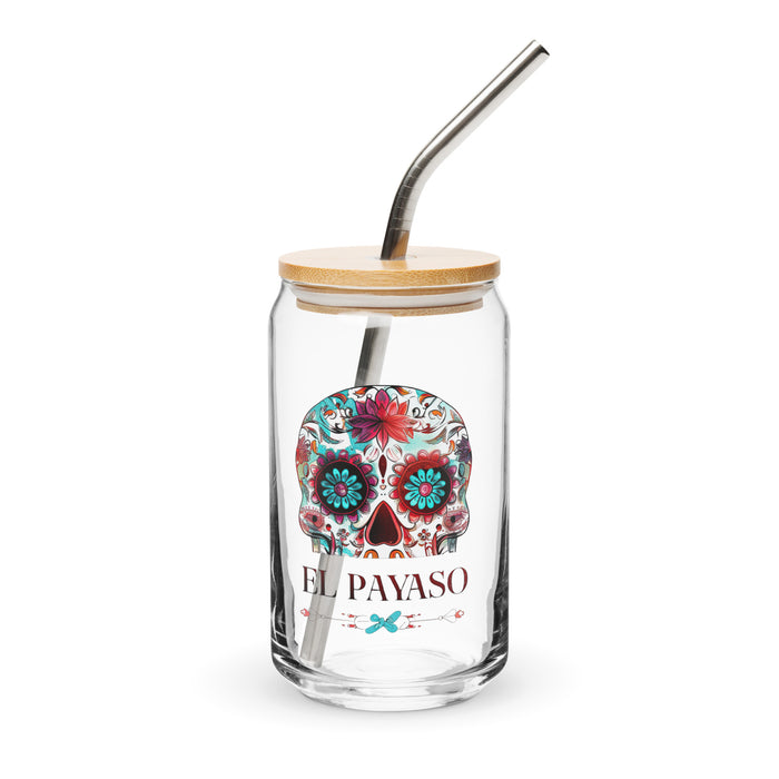 El Payaso Exclusive Art Piece Can-Shaped Glass Home Office Work Mexican Spanish Pride Gift Cup One-Of-A-Kind Calligraphy Glass | E15