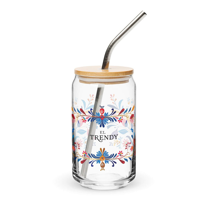 El Trendy Pièce d'art exclusive en verre en forme de canette Bureau à domicile Travail Tasse cadeau de fierté espagnole mexicaine Verre de calligraphie unique en son genre | E6