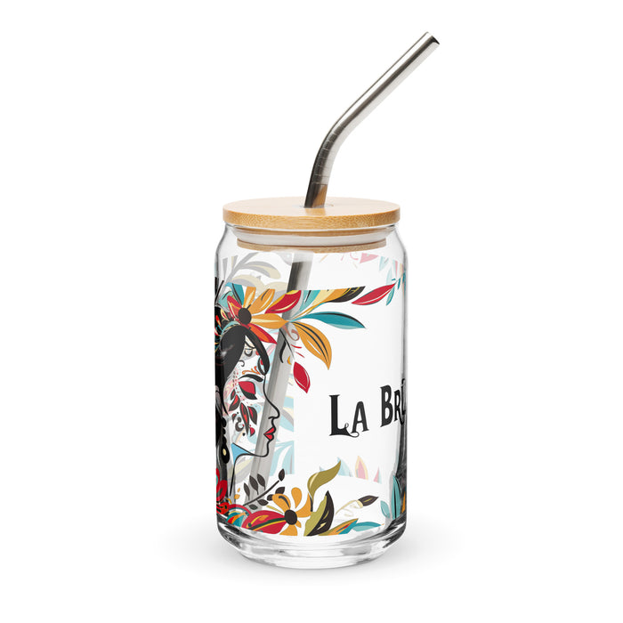 La Bruja Exclusive Art Piece Can-Shaped Glass Home Office Work Mexican Spanish Pride Gift Cup One-Of-A-Kind Calligraphy Glass | L3