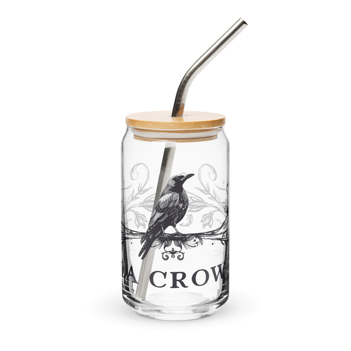 La Crow Exclusive Art Piece Can-Shaped Glass Home Office Work Mexican Spanish Pride Gift Cup One-Of-A-Kind Calligraphy Glass | L2