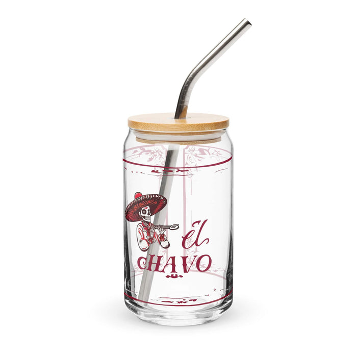 El Chavo Exclusive Art Piece Can-Shaped Glass Home Office Work Mexican Spanish Pride Gift Cup One-Of-A-Kind Calligraphy Glass | E16