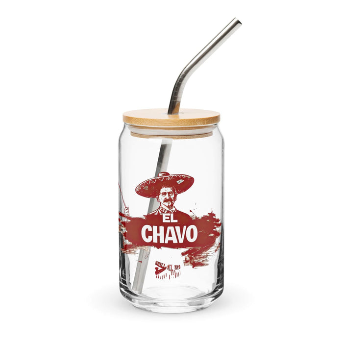 El Chavo Exklusives Kunstwerk, Dosenförmiges Glas, für Zuhause, Büro, Arbeit, mexikanischer und spanischer Stolz, Geschenktasse, einzigartiges Kalligraphieglas | E18