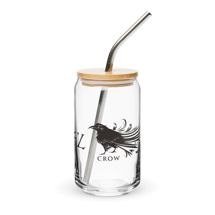 El Crow Exclusive Art Piece Can-Shaped Glass Home Office Work Mexican Spanish Pride Gift Cup One-Of-A-Kind Calligraphy Glass | E13