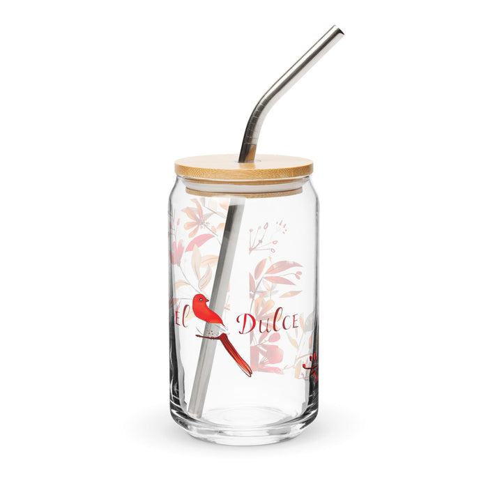 El Dulce Pièce d'art exclusive en verre en forme de canette Bureau à domicile Travail Tasse cadeau de fierté espagnole mexicaine Verre de calligraphie unique en son genre | E8