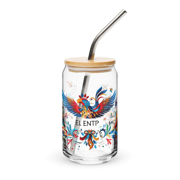 El Entp Pièce d'art exclusive en verre en forme de canette Bureau à domicile Travail Tasse cadeau de fierté espagnole mexicaine Verre de calligraphie unique en son genre | E12