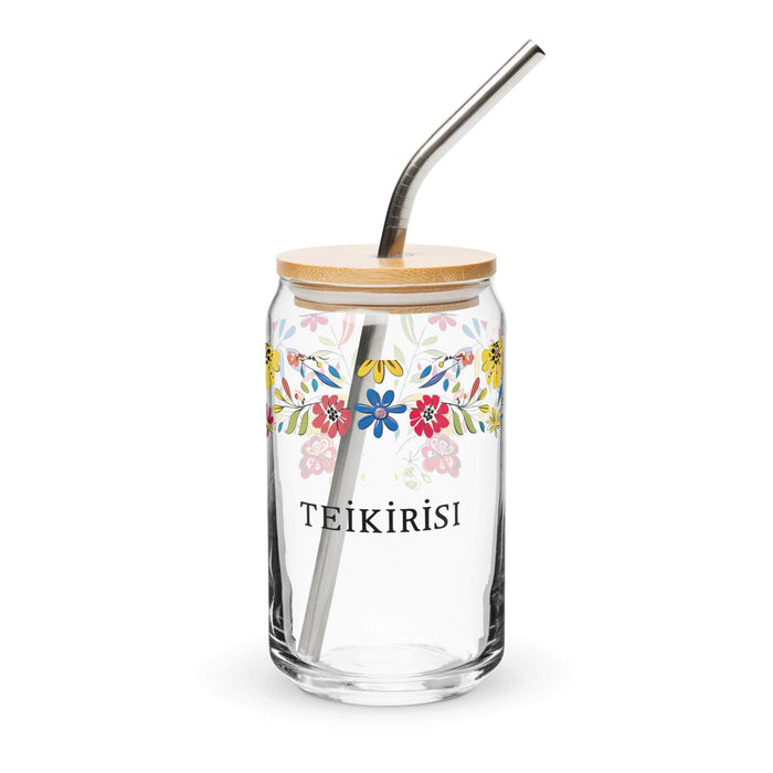 Teikirisi Exclusive Art Piece Can-Shaped Glass Home Office Work Mexican Spanish Pride Gift Cup One-Of-A-Kind Calligraphy Glass | T2