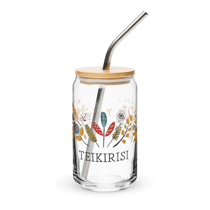 Teikirisi Exclusive Art Piece Can-Shaped Glass Home Office Work Mexican Spanish Pride Gift Cup One-Of-A-Kind Calligraphy Glass | T11