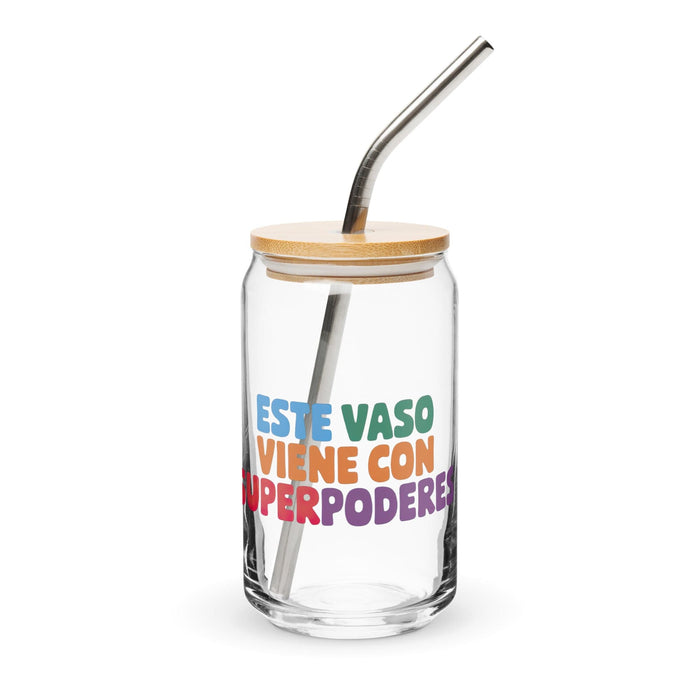 Ce vase vit avec des super pouvoirs Pièce d'art exclusive Verre en forme de canette Bureau à domicile Travail Fierté espagnole mexicaine Tasse cadeau Verre de calligraphie unique en son genre | E8