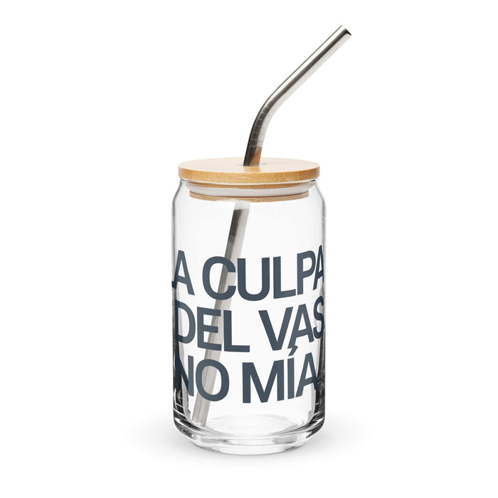 La Culpa Es Del Vaso, No Mía Pieza de Arte Exclusiva Vaso de Vidrio con Forma de Lata Trabajo en la Oficina en el Hogar Orgullo Español Mexicano Regalo Vaso Caligráfico Único en su Tipo | L4