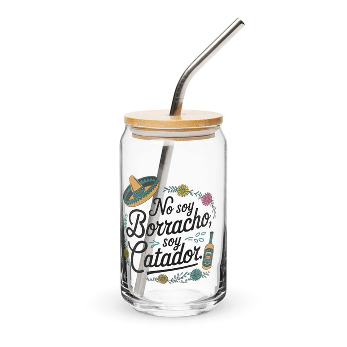 Pas de Soy Borracho, Soy Catador Pièce d'art exclusive Verre en forme de canette Bureau à domicile Travail Fierté espagnole mexicaine Tasse cadeau Verre de calligraphie unique en son genre | N26