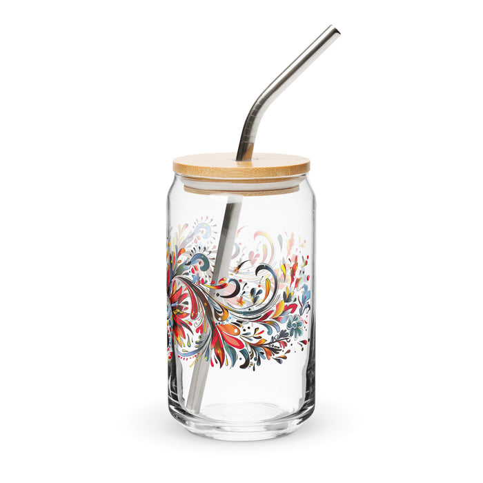 Calvin Exclusive Name Art Piece Can-Shaped Glass Home Office Work Mexican Spanish Pride Gift Cup One-Of-A-Kind Calligraphy Glass | C1