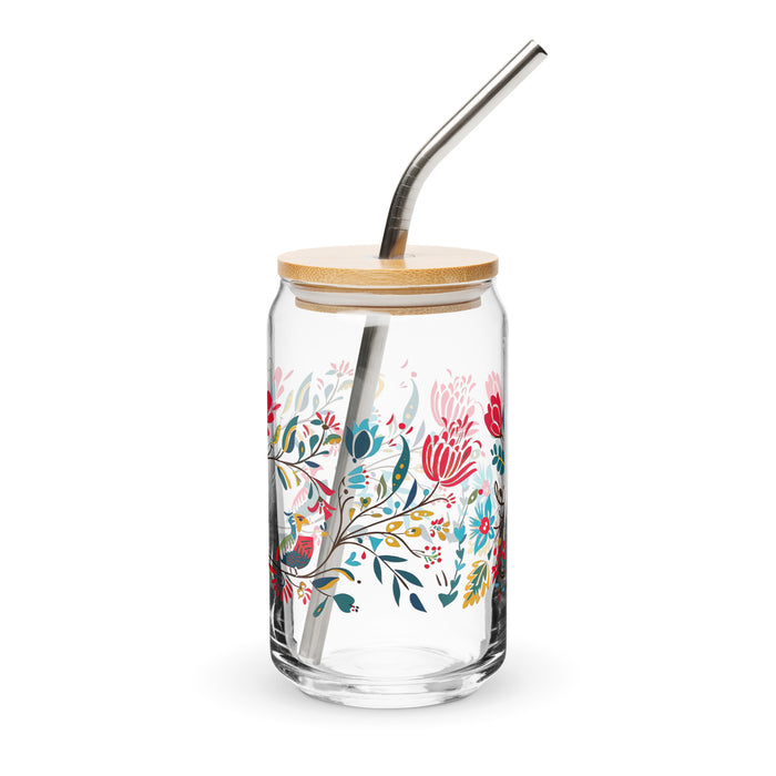 Pièce d'art exclusive de nom de Belem Verre en forme de canette Travail à domicile Tasse de cadeau de fierté espagnole mexicaine Verre de calligraphie unique en son genre | B4