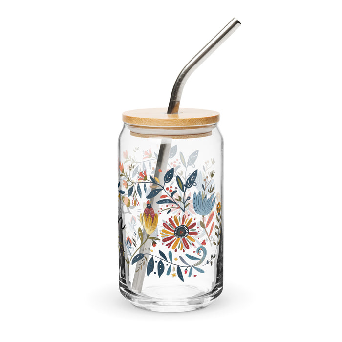 Pièce d'art exclusive avec nom de Belén en verre en forme de canette pour la maison, le bureau, le travail, la fierté mexicaine et espagnole, tasse cadeau, verre de calligraphie unique en son genre | B2