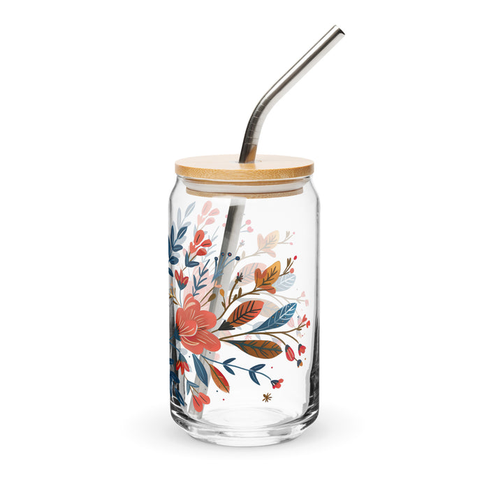 Pièce d'art exclusive Bianca en verre en forme de canette pour la maison, le bureau, le travail, la fierté mexicaine et espagnole, tasse cadeau, verre de calligraphie unique en son genre | B19