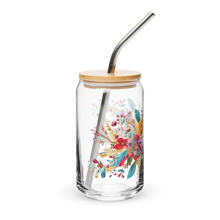 Pièce d'art exclusive El Verga en verre en forme de canette pour la maison, le bureau, le travail, la fierté espagnole mexicaine, tasse cadeau, verre de calligraphie unique en son genre | E11