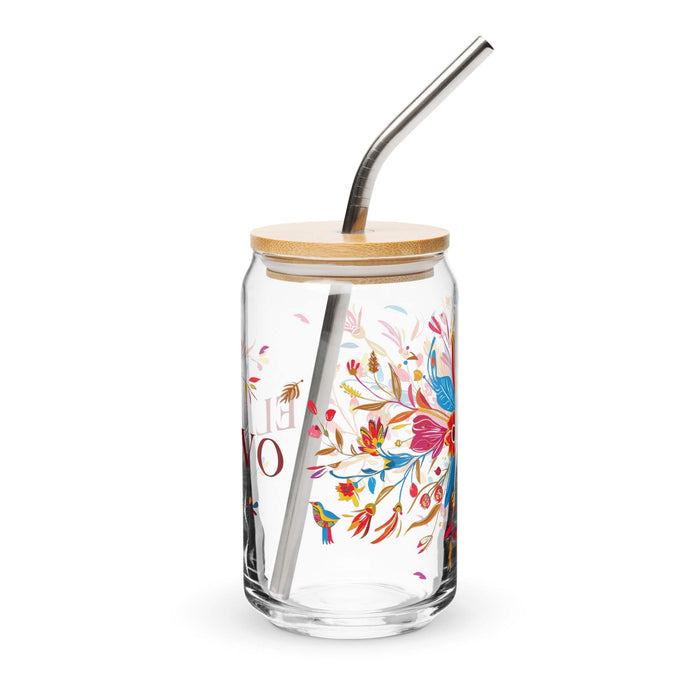 Pièce d'art exclusive El Vivo en verre en forme de canette pour la maison, le bureau, le travail, la fierté espagnole mexicaine, tasse cadeau, verre de calligraphie unique en son genre | E6