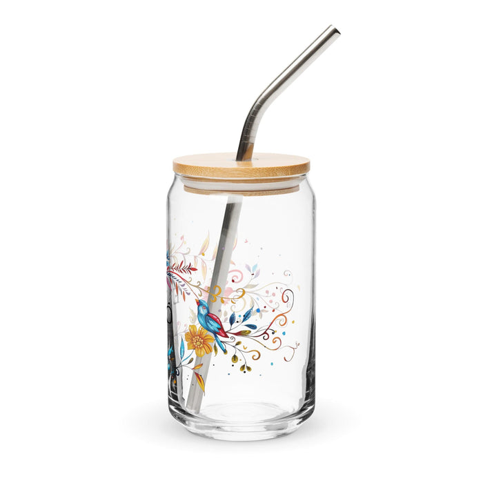 Pièce d'art exclusive El Vivo en verre en forme de canette pour la maison, le bureau, le travail, la fierté mexicaine et espagnole, tasse cadeau, verre de calligraphie unique en son genre | E16