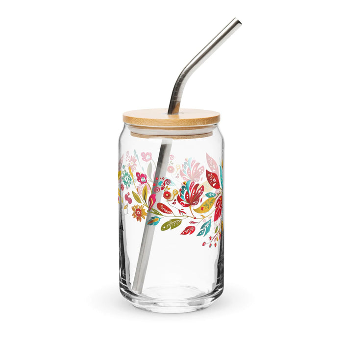 Pièce d'art exclusive La Loca en verre en forme de canette pour la maison, le bureau, le travail, la fierté mexicaine et espagnole, tasse cadeau, verre de calligraphie unique en son genre | L2