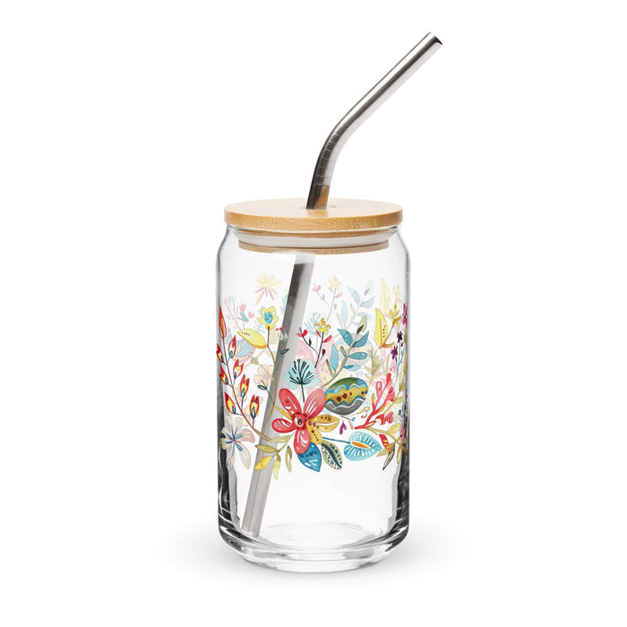 Pièce d'art exclusive La Loca en verre en forme de canette pour le travail à domicile, le bureau, la fierté mexicaine et espagnole, tasse cadeau, verre de calligraphie unique en son genre | L7