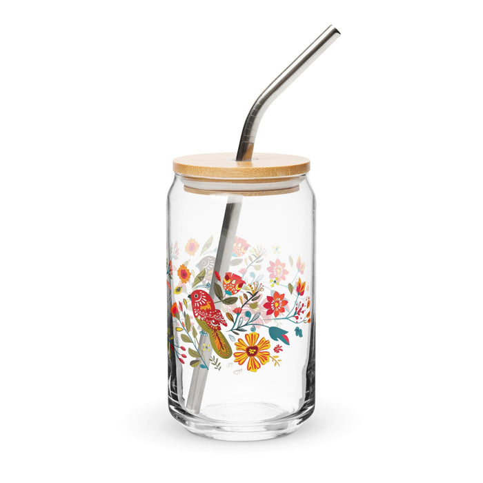 Pièce d'art exclusive La Loca en verre en forme de canette pour le travail à domicile, le bureau, la fierté mexicaine et espagnole, tasse cadeau, verre de calligraphie unique en son genre | L13