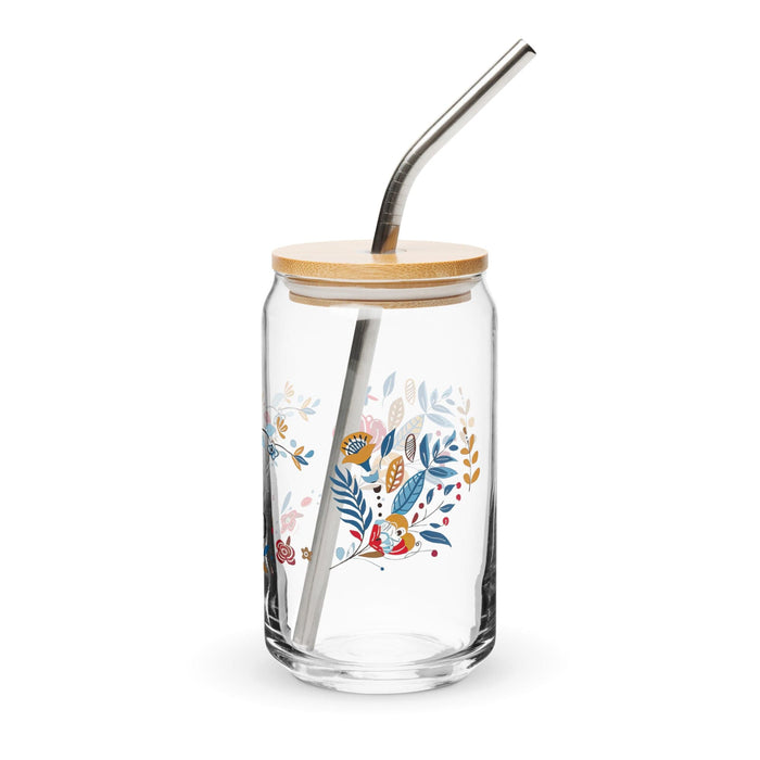 El Cajero Pièce d'art exclusive en verre en forme de canette Bureau à domicile Travail Tasse cadeau de fierté espagnole mexicaine Verre de calligraphie unique en son genre | E22