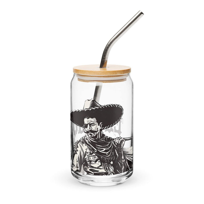 Pieza de arte exclusiva de El Cholo, taza de vidrio con forma de lata para el hogar, la oficina, el trabajo, el orgullo mexicano, el regalo, vaso de vidrio con caligrafía única en su tipo | E8