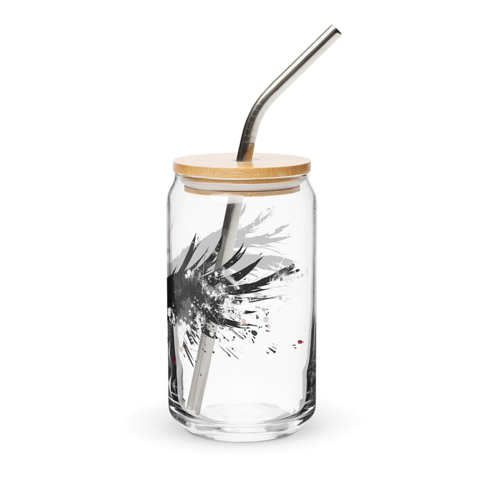 El Crow Pièce d'art exclusive en verre en forme de canette Bureau à domicile Travail Tasse cadeau de fierté espagnole mexicaine Verre de calligraphie unique en son genre | E3