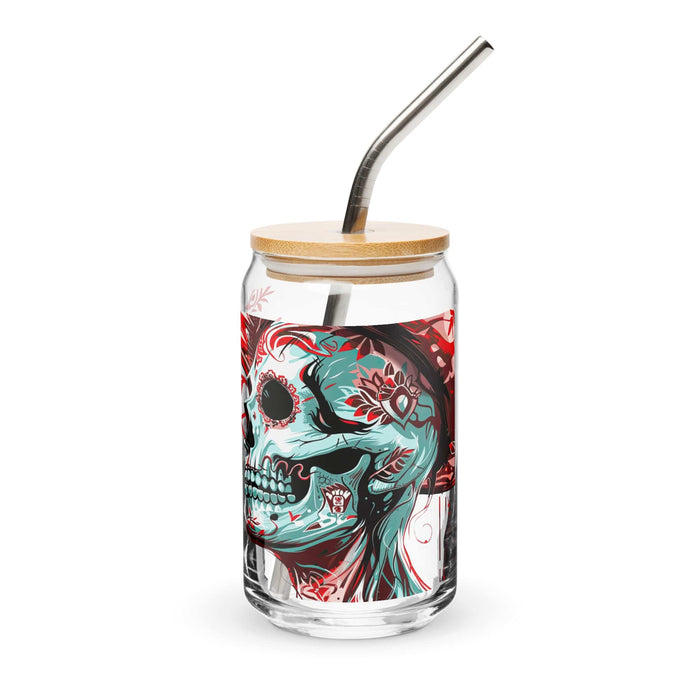 Pieza de arte exclusiva de El Hacker, vaso de vidrio con forma de lata para el hogar, la oficina, el trabajo, el orgullo mexicano, el regalo, vaso de vidrio con caligrafía única en su tipo | E4