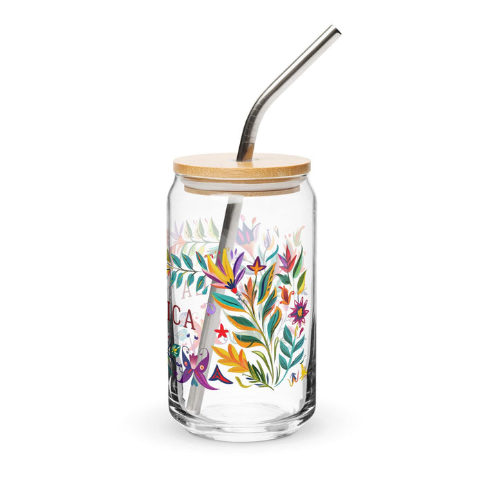 Pièce d'art exclusive La Toxica en verre en forme de canette pour la maison, le bureau, le travail, la fierté mexicaine et espagnole, tasse cadeau, verre de calligraphie unique en son genre | L16