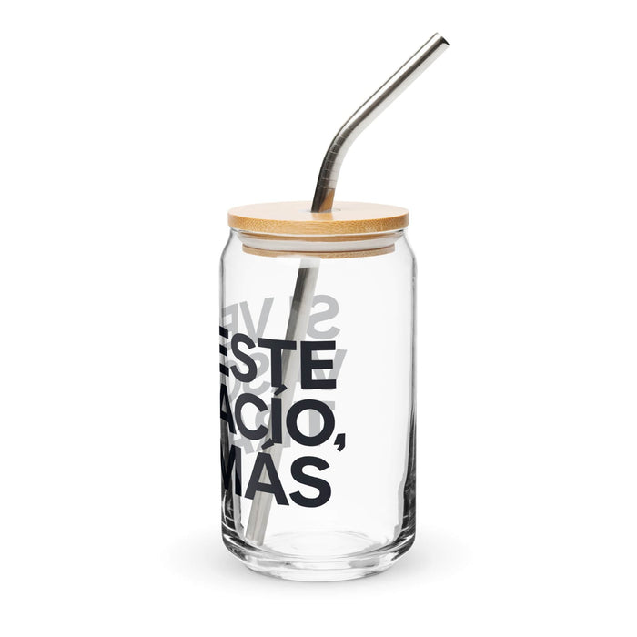 Si Ves Este Vaso Vacío, Trae Más Exclusive Art Piece Can-Shaped Glass Home Office Work Mexican Spanish Pride Gift Cup One-Of-A-Kind Calligraphy Glass | S3