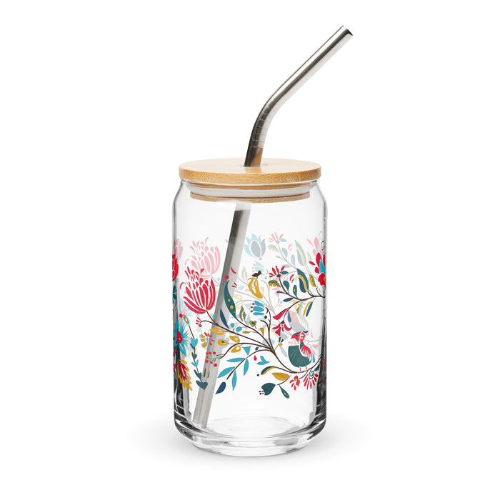 Pièce d'art exclusive de nom de Belem Verre en forme de canette Travail à domicile Tasse de cadeau de fierté espagnole mexicaine Verre de calligraphie unique en son genre | B4