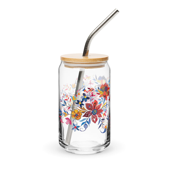 Pièce d'art exclusive avec nom de Benjamín en verre en forme de canette pour la maison, le bureau, le travail, la fierté mexicaine et espagnole, tasse cadeau, verre de calligraphie unique en son genre | B44