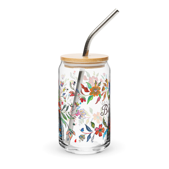 Pièce d'art exclusive Bianca en verre en forme de canette pour la maison, le bureau, le travail, la fierté mexicaine et espagnole, tasse cadeau, verre de calligraphie unique en son genre | B14