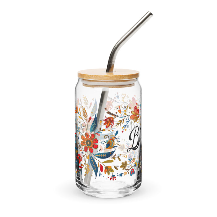 Pièce d'art exclusive Bianca en verre en forme de canette pour la maison, le bureau, le travail, la fierté mexicaine et espagnole, tasse cadeau, verre de calligraphie unique en son genre | B23