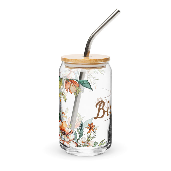 Pièce d'art exclusive Bianca en verre en forme de canette pour la maison, le bureau, le travail, la fierté mexicaine et espagnole, tasse cadeau, verre de calligraphie unique en son genre | B24